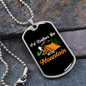 Camper Necklace In The Mountain Orange Necklace Stainless Steel or 18k Gold Dog Tag 24" Chain-Express Your Love Gifts
