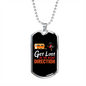 Camper Necklace In The Right Direction Necklace Stainless Steel or 18k Gold Dog Tag 24" Chain-Express Your Love Gifts