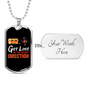 Camper Necklace In The Right Direction Necklace Stainless Steel or 18k Gold Dog Tag 24" Chain-Express Your Love Gifts