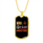 Camper Necklace In The Right Direction Necklace Stainless Steel or 18k Gold Dog Tag 24" Chain-Express Your Love Gifts