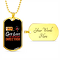 Camper Necklace In The Right Direction Necklace Stainless Steel or 18k Gold Dog Tag 24" Chain-Express Your Love Gifts