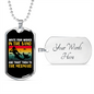 Camper Necklace In The Sand Necklace Stainless Steel or 18k Gold Dog Tag 24" Chain-Express Your Love Gifts