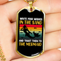 Camper Necklace In The Sand Necklace Stainless Steel or 18k Gold Dog Tag 24" Chain-Express Your Love Gifts
