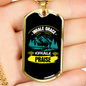 Camper Necklace Inhale Grace Exhale Praise Necklace Stainless Steel or 18k Gold Dog Tag 24" Chain-Express Your Love Gifts