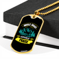 Camper Necklace Inhale Grace Exhale Praise Necklace Stainless Steel or 18k Gold Dog Tag 24" Chain-Express Your Love Gifts