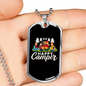 Camper Necklace Is Happy Camper Necklace Stainless Steel or 18k Gold Dog Tag 24" Chain-Express Your Love Gifts