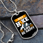 Camper Necklace Just Hike and Be Happy Necklace Stainless Steel or 18k Gold Dog Tag 24" Chain-Express Your Love Gifts