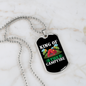 Camper Necklace King of The Campfire Necklace Stainless Steel or 18k Gold Dog Tag 24" Chain-Express Your Love Gifts