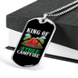 Camper Necklace King of The Campfire Necklace Stainless Steel or 18k Gold Dog Tag 24" Chain-Express Your Love Gifts