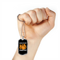 Camper Necklace King of The Campfire Orange Necklace Stainless Steel or 18k Gold Dog Tag 24" Chain-Express Your Love Gifts