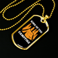 Camper Necklace King of The Campfire Orange Necklace Stainless Steel or 18k Gold Dog Tag 24" Chain-Express Your Love Gifts