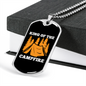 Camper Necklace King of The Campfire Orange Necklace Stainless Steel or 18k Gold Dog Tag 24" Chain-Express Your Love Gifts