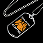 Camper Necklace King of The Campfire Orange Necklace Stainless Steel or 18k Gold Dog Tag 24" Chain-Express Your Love Gifts