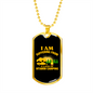 Camper Necklace Lack of Vitamin Camping Necklace Stainless Steel or 18k Gold Dog Tag 24" Chain-Express Your Love Gifts