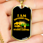 Camper Necklace Lack of Vitamin Camping Necklace Stainless Steel or 18k Gold Dog Tag 24" Chain-Express Your Love Gifts