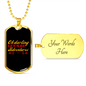 Camper Necklace Let's Be Adventures Necklace Stainless Steel or 18k Gold Dog Tag 24" Chain-Express Your Love Gifts