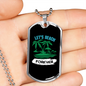 Camper Necklace Let's Beach Forever Necklace Stainless Steel or 18k Gold Dog Tag 24" Chain-Express Your Love Gifts
