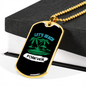 Camper Necklace Let's Beach Forever Necklace Stainless Steel or 18k Gold Dog Tag 24" Chain-Express Your Love Gifts