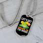 Camper Necklace Let's Get Drunk Necklace Stainless Steel or 18k Gold Dog Tag 24" Chain-Express Your Love Gifts