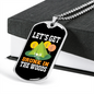 Camper Necklace Let's Get Drunk Necklace Stainless Steel or 18k Gold Dog Tag 24" Chain-Express Your Love Gifts