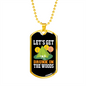 Camper Necklace Let's Get Drunk Necklace Stainless Steel or 18k Gold Dog Tag 24" Chain-Express Your Love Gifts