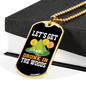 Camper Necklace Let's Get Drunk Necklace Stainless Steel or 18k Gold Dog Tag 24" Chain-Express Your Love Gifts