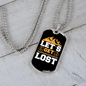 Camper Necklace Let's Get Lost Mountain Necklace Stainless Steel or 18k Gold Dog Tag 24" Chain-Express Your Love Gifts