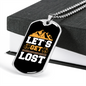 Camper Necklace Let's Get Lost Mountain Necklace Stainless Steel or 18k Gold Dog Tag 24" Chain-Express Your Love Gifts
