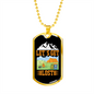 Camper Necklace Let's Get Lost Necklace Stainless Steel or 18k Gold Dog Tag 24" Chain-Express Your Love Gifts