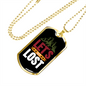 Camper Necklace Let's Get Lost Red White Necklace Stainless Steel or 18k Gold Dog Tag 24" Chain-Express Your Love Gifts