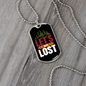 Camper Necklace Let's Get Lost Red White Necklace Stainless Steel or 18k Gold Dog Tag 24" Chain-Express Your Love Gifts