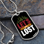 Camper Necklace Let's Get Lost Red White Necklace Stainless Steel or 18k Gold Dog Tag 24" Chain-Express Your Love Gifts