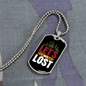 Camper Necklace Let's Get Lost Red White Necklace Stainless Steel or 18k Gold Dog Tag 24" Chain-Express Your Love Gifts