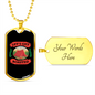 Camper Necklace Let's Get Roasted Necklace Stainless Steel or 18k Gold Dog Tag 24" Chain-Express Your Love Gifts