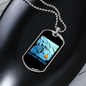 Camper Necklace Let's Get Toasted Blue Necklace Stainless Steel or 18k Gold Dog Tag 24" Chain-Express Your Love Gifts