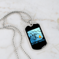 Camper Necklace Let's Get Toasted Blue Necklace Stainless Steel or 18k Gold Dog Tag 24" Chain-Express Your Love Gifts
