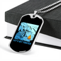 Camper Necklace Let's Get Toasted Blue Necklace Stainless Steel or 18k Gold Dog Tag 24" Chain-Express Your Love Gifts