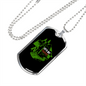 Camper Necklace Let's Get Toasted Green Necklace Stainless Steel or 18k Gold Dog Tag 24" Chain-Express Your Love Gifts