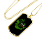 Camper Necklace Let's Get Toasted Green Necklace Stainless Steel or 18k Gold Dog Tag 24" Chain-Express Your Love Gifts