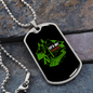 Camper Necklace Let's Get Toasted Green Necklace Stainless Steel or 18k Gold Dog Tag 24" Chain-Express Your Love Gifts