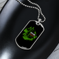 Camper Necklace Let's Get Toasted Green Necklace Stainless Steel or 18k Gold Dog Tag 24" Chain-Express Your Love Gifts