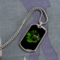 Camper Necklace Let's Get Toasted Green Necklace Stainless Steel or 18k Gold Dog Tag 24" Chain-Express Your Love Gifts