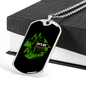 Camper Necklace Let's Get Toasted Green Necklace Stainless Steel or 18k Gold Dog Tag 24" Chain-Express Your Love Gifts