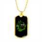 Camper Necklace Let's Get Toasted Green Necklace Stainless Steel or 18k Gold Dog Tag 24" Chain-Express Your Love Gifts