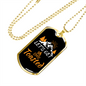Camper Necklace Let's Get Toasted Necklace Stainless Steel or 18k Gold Dog Tag 24" Chain-Express Your Love Gifts