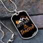 Camper Necklace Let's Get Toasted Necklace Stainless Steel or 18k Gold Dog Tag 24" Chain-Express Your Love Gifts