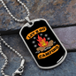 Camper Necklace Let's Go Camping Campfire Necklace Stainless Steel or 18k Gold Dog Tag 24" Chain-Express Your Love Gifts