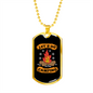 Camper Necklace Let's Go Camping Campfire Necklace Stainless Steel or 18k Gold Dog Tag 24" Chain-Express Your Love Gifts