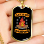 Camper Necklace Let's Go Camping Campfire Necklace Stainless Steel or 18k Gold Dog Tag 24" Chain-Express Your Love Gifts