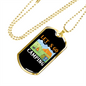 Camper Necklace Let's Go Camping Campsite Necklace Stainless Steel or 18k Gold Dog Tag 24" Chain-Express Your Love Gifts